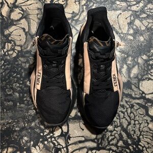 Fendi Black and Cream Athletic Shoes